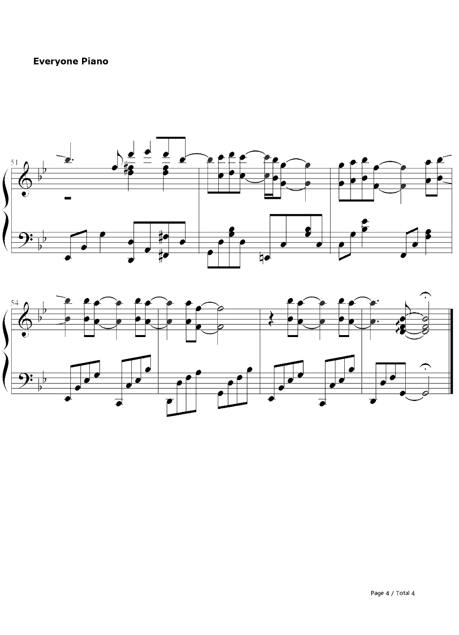 再见钢琴谱-孝琳(Sistar)-来自星星的你插曲4