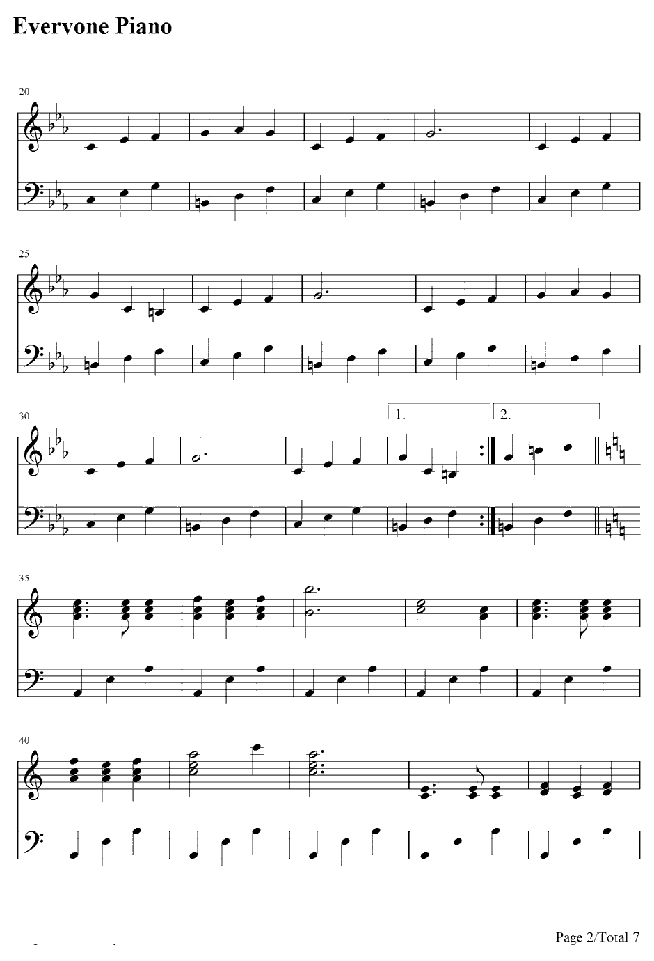 暗い森のサーカス钢琴谱-初音ミク鏡音リンレン-初音ミク鏡音リンレン2