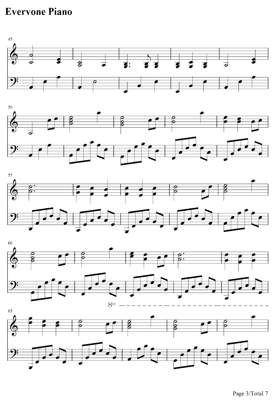 暗い森のサーカス钢琴谱-初音ミク鏡音リンレン-初音ミク鏡音リンレン3