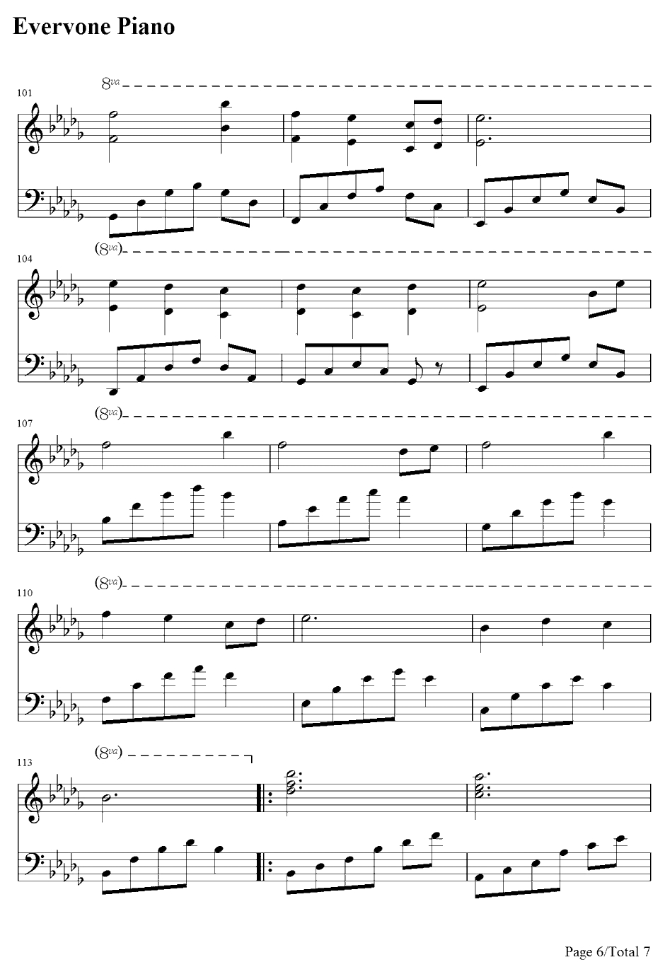 暗い森のサーカス钢琴谱-初音ミク鏡音リンレン-初音ミク鏡音リンレン6