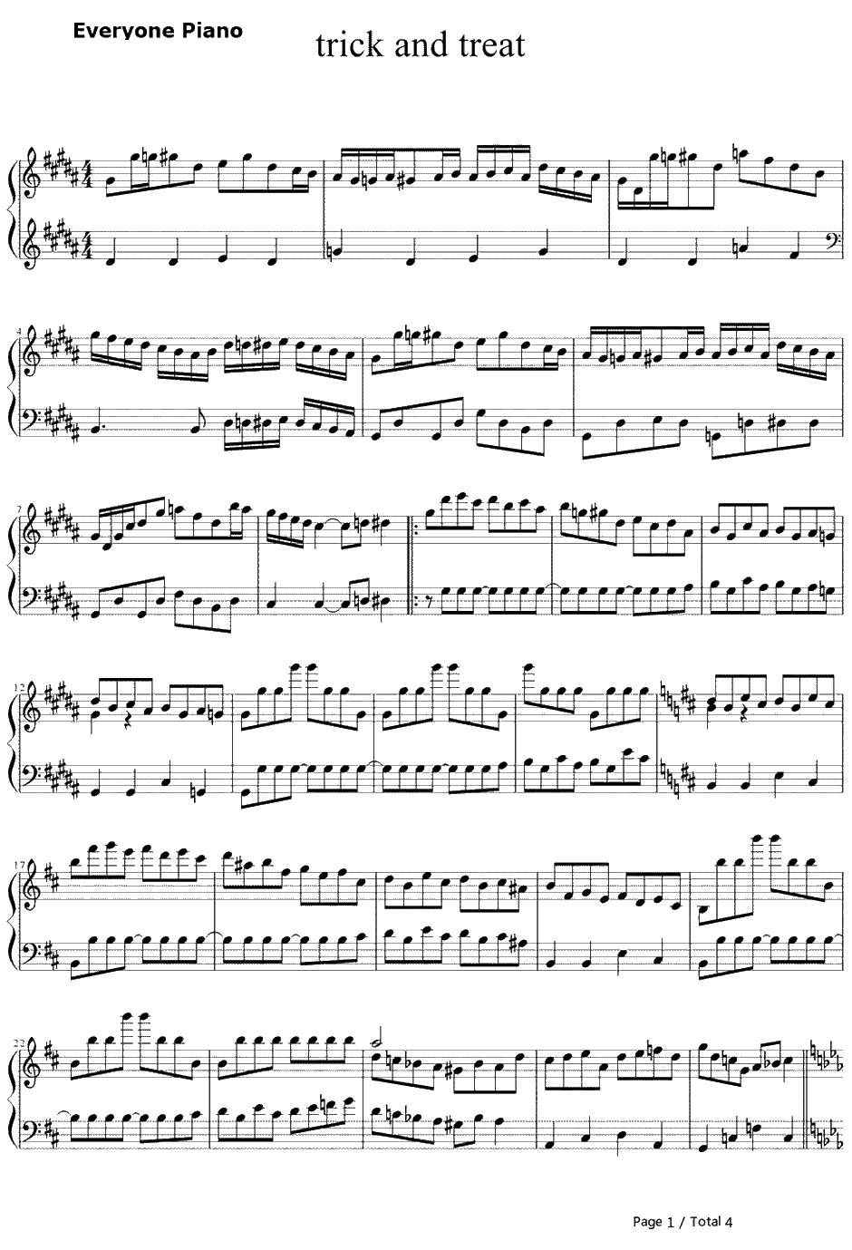 trick and treat钢琴谱-镜音リン&镜音レン-镜音リン&镜音レン1