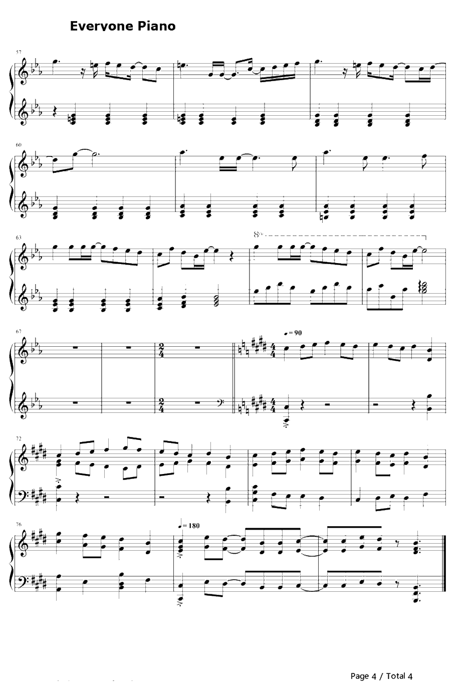 もしこの壁の中が一轩の家だとしたら钢琴谱-LinkedHorizon-自由への进撃4