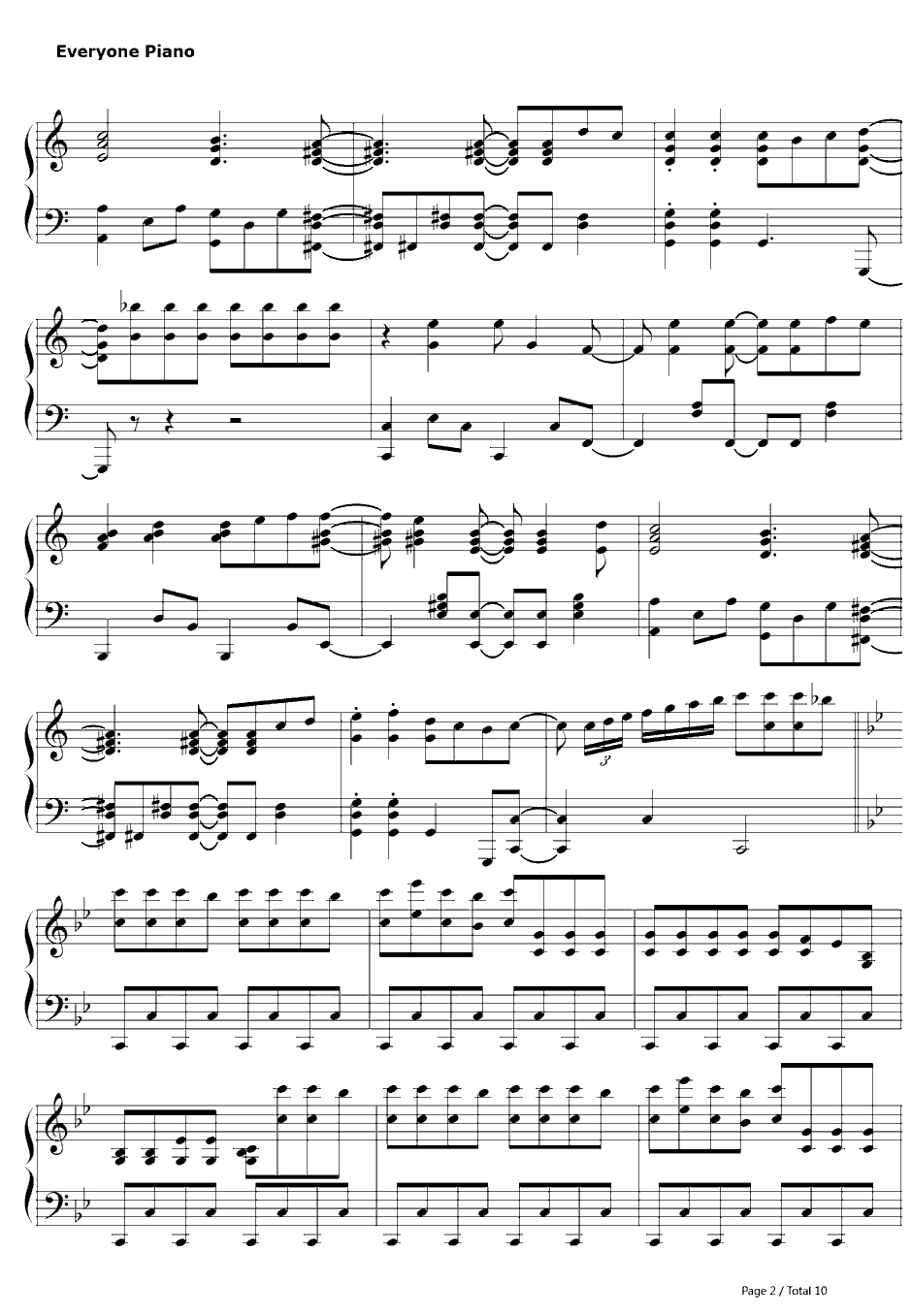 ヒャダインのじょーじょーゆーじょー钢琴谱-ヒャダイン-日常OP22