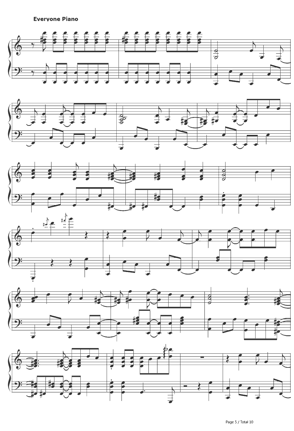 ヒャダインのじょーじょーゆーじょー钢琴谱-ヒャダイン-日常OP25