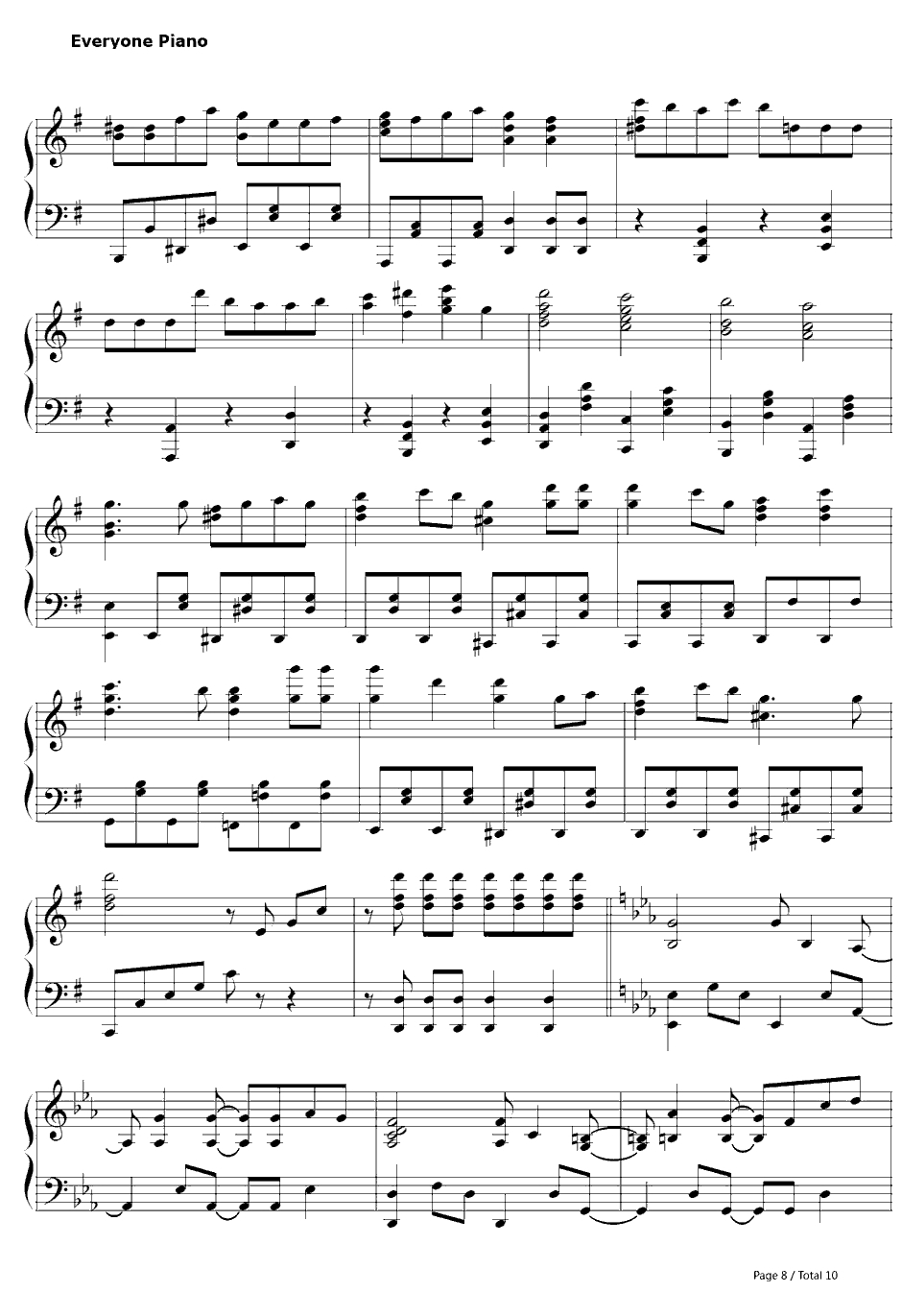 ヒャダインのじょーじょーゆーじょー钢琴谱-ヒャダイン-日常OP28