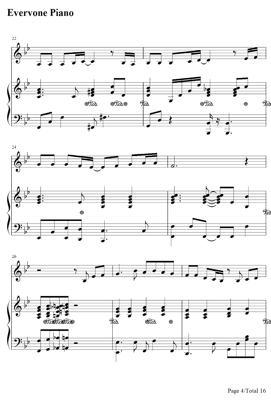 支え钢琴谱-AKB484