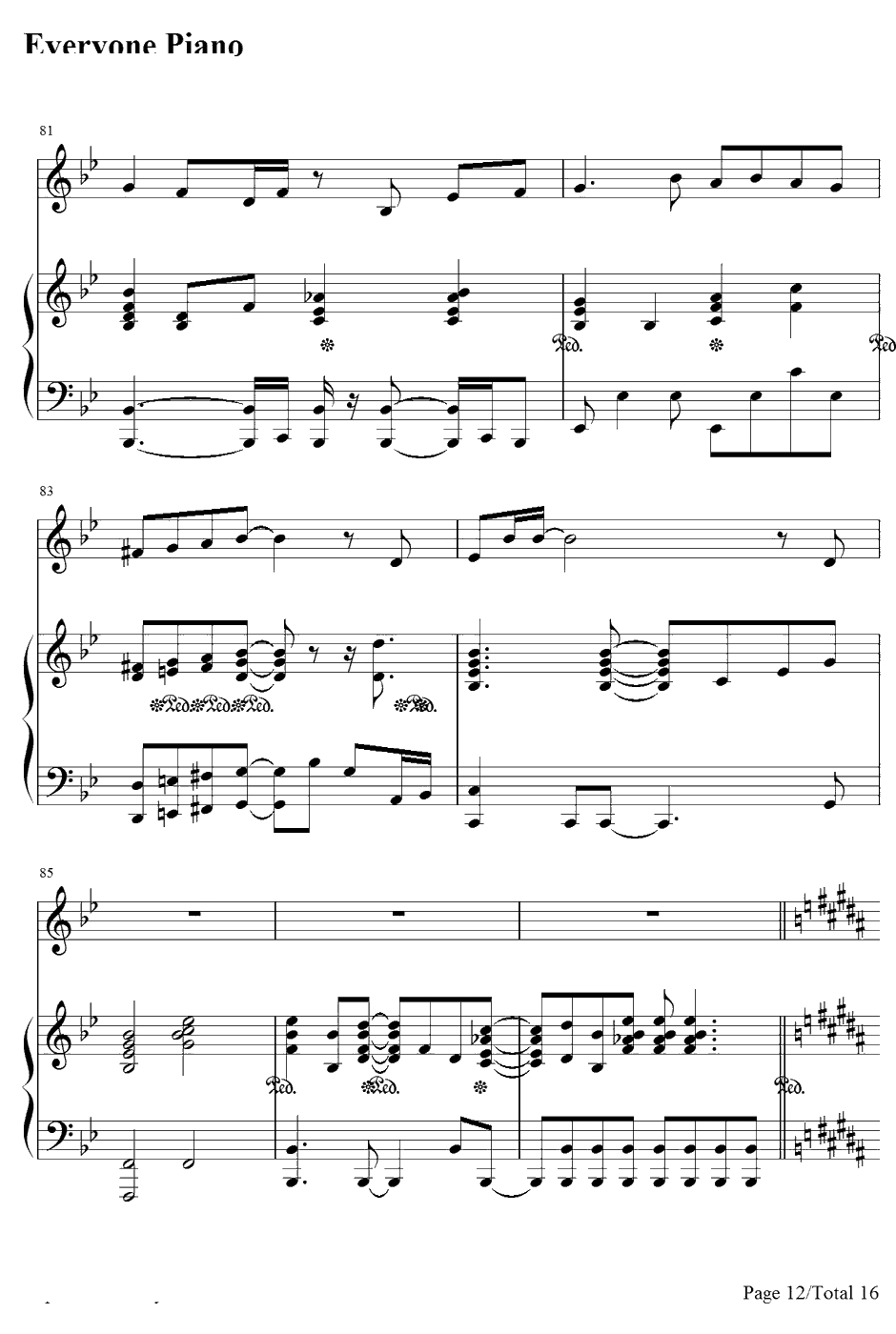 支え钢琴谱-AKB4812