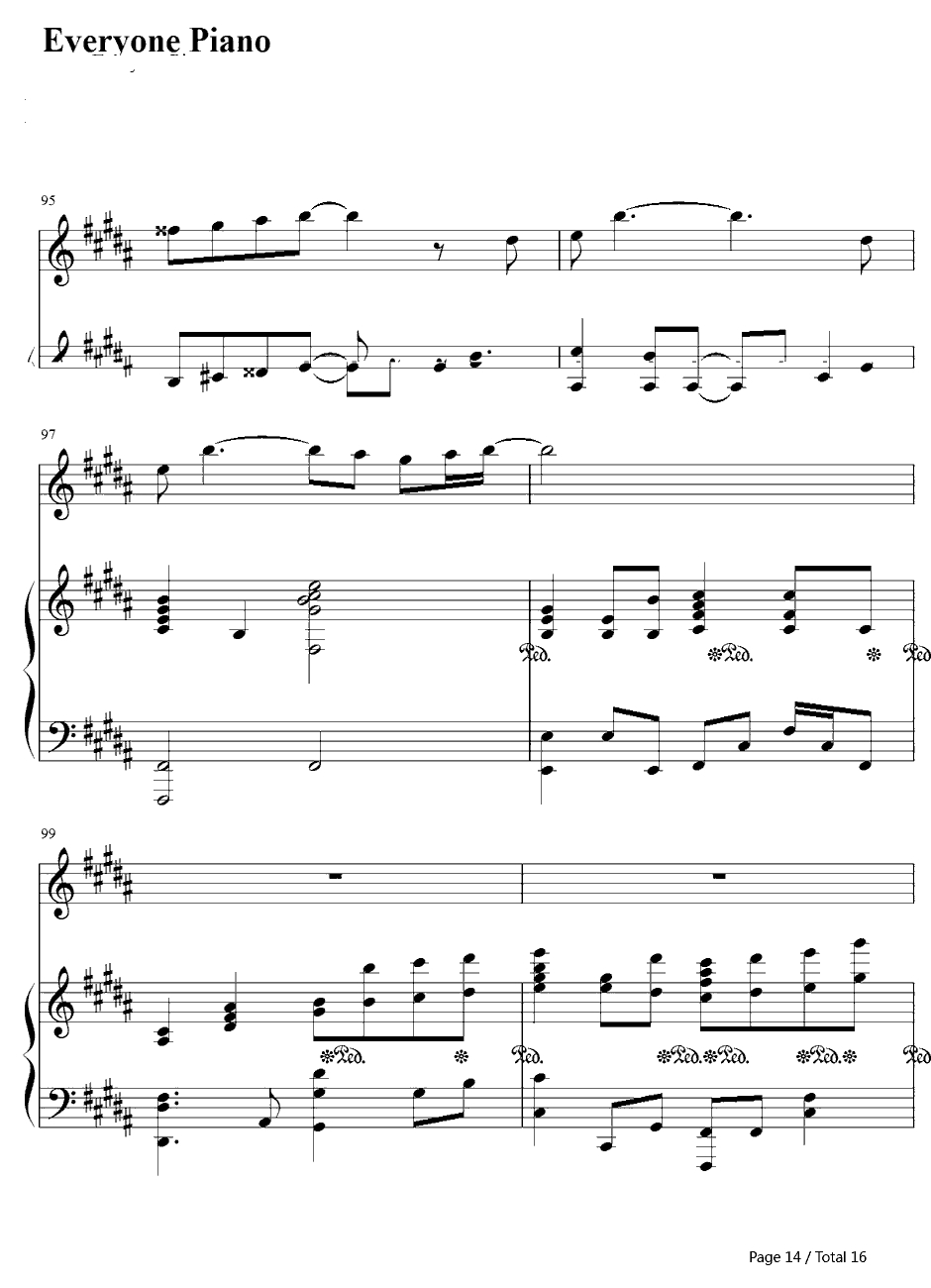 支え钢琴谱-AKB4814