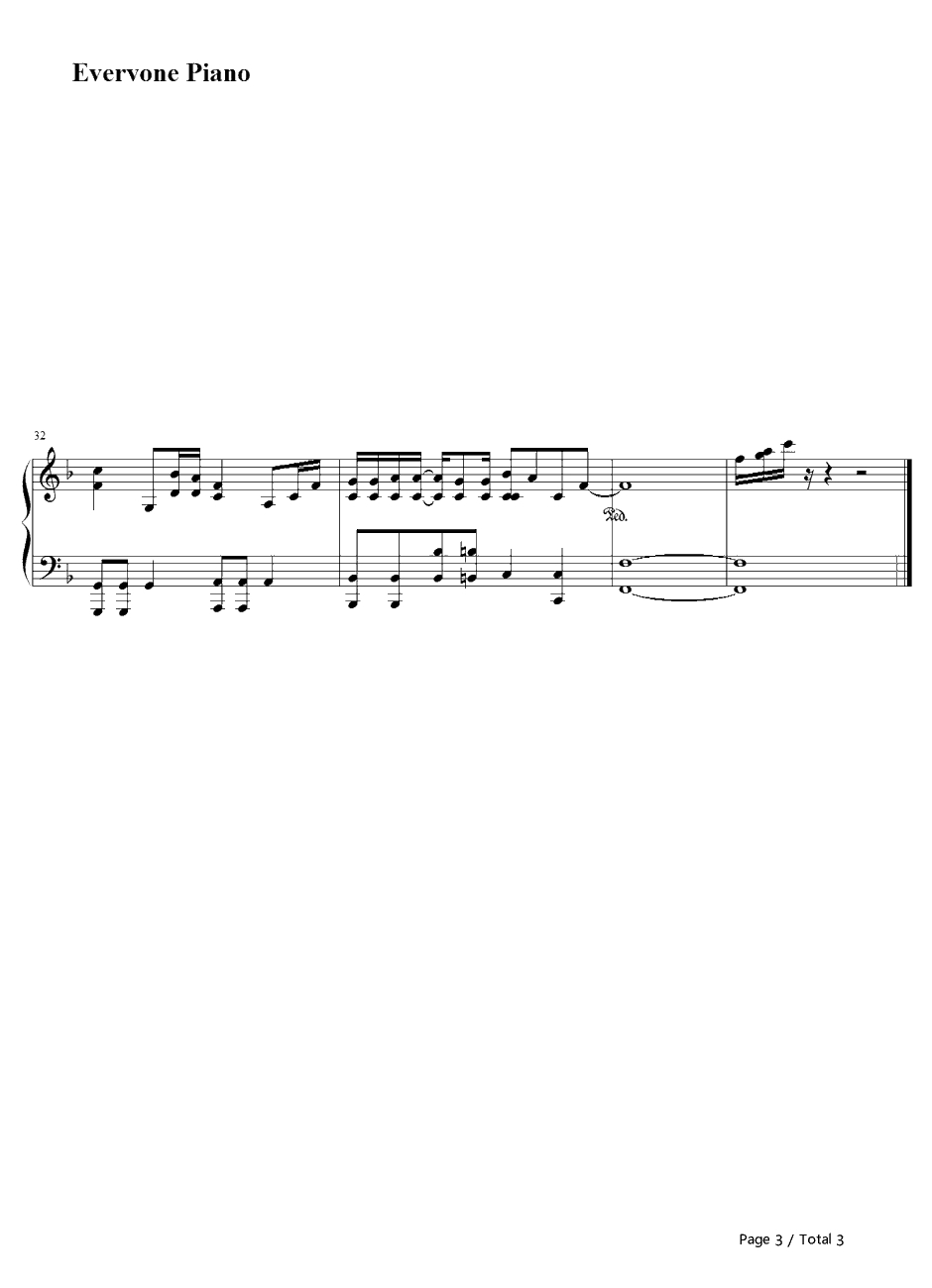 LETIT OUT钢琴谱-福原美穂-钢之炼金术师FULLMETALALCHEMISTED3