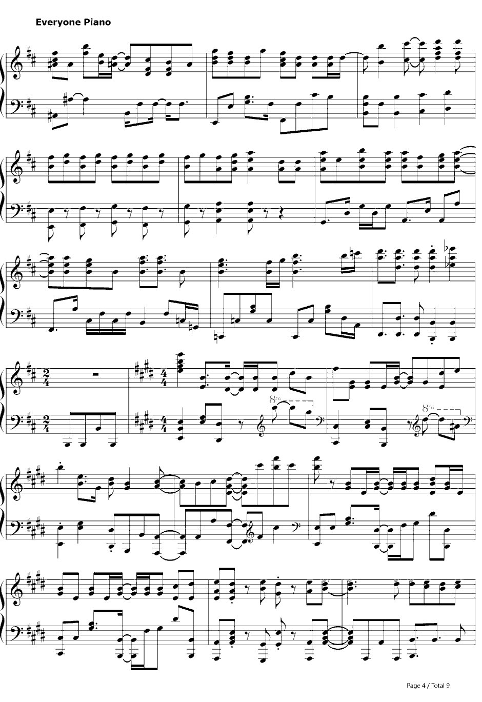 Happy Girl钢琴谱-喜多村英梨-要听爸爸的话OP4