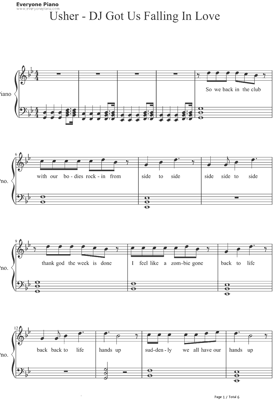DJ Got Us Fallin’inLove钢琴谱-Usher1