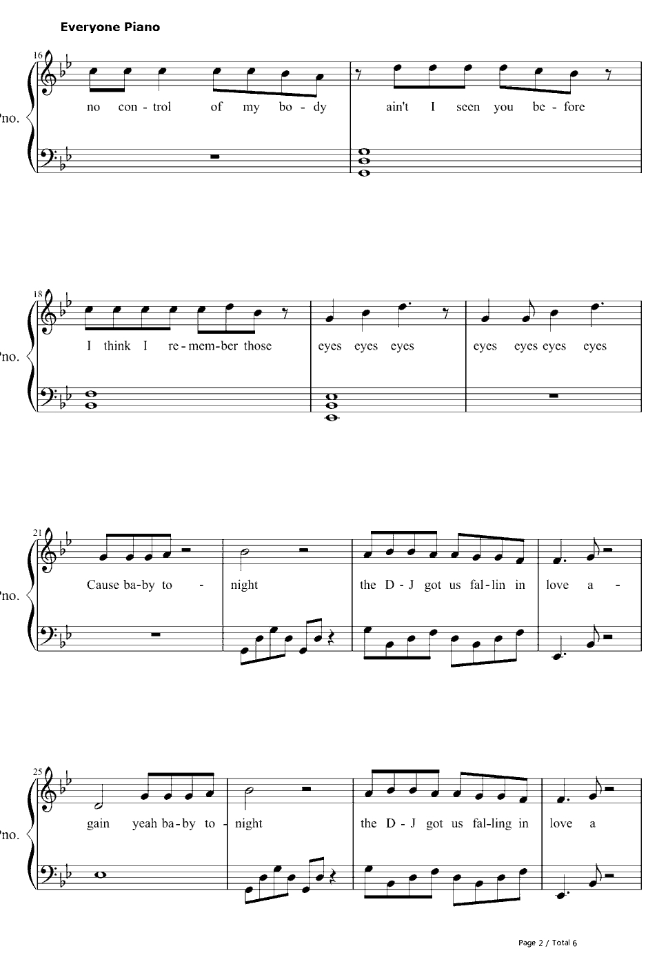 DJ Got Us Fallin’inLove钢琴谱-Usher2