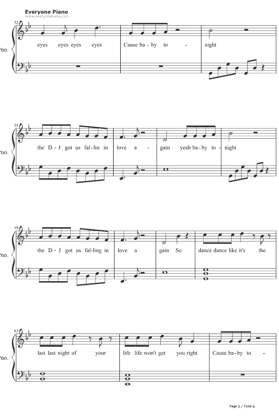 DJ Got Us Fallin’inLove钢琴谱-Usher5