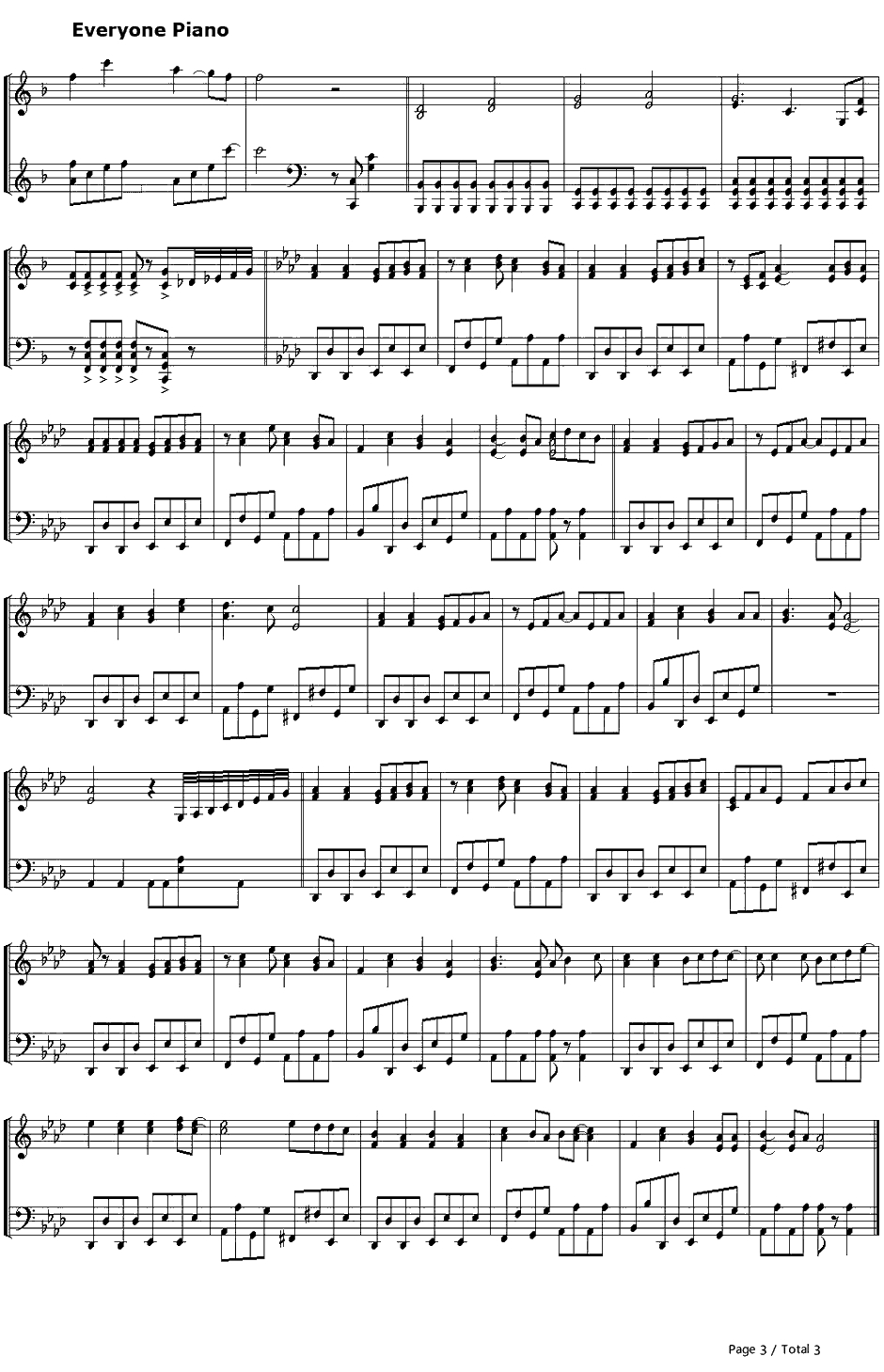 メランコリック钢琴谱-镜音リン3