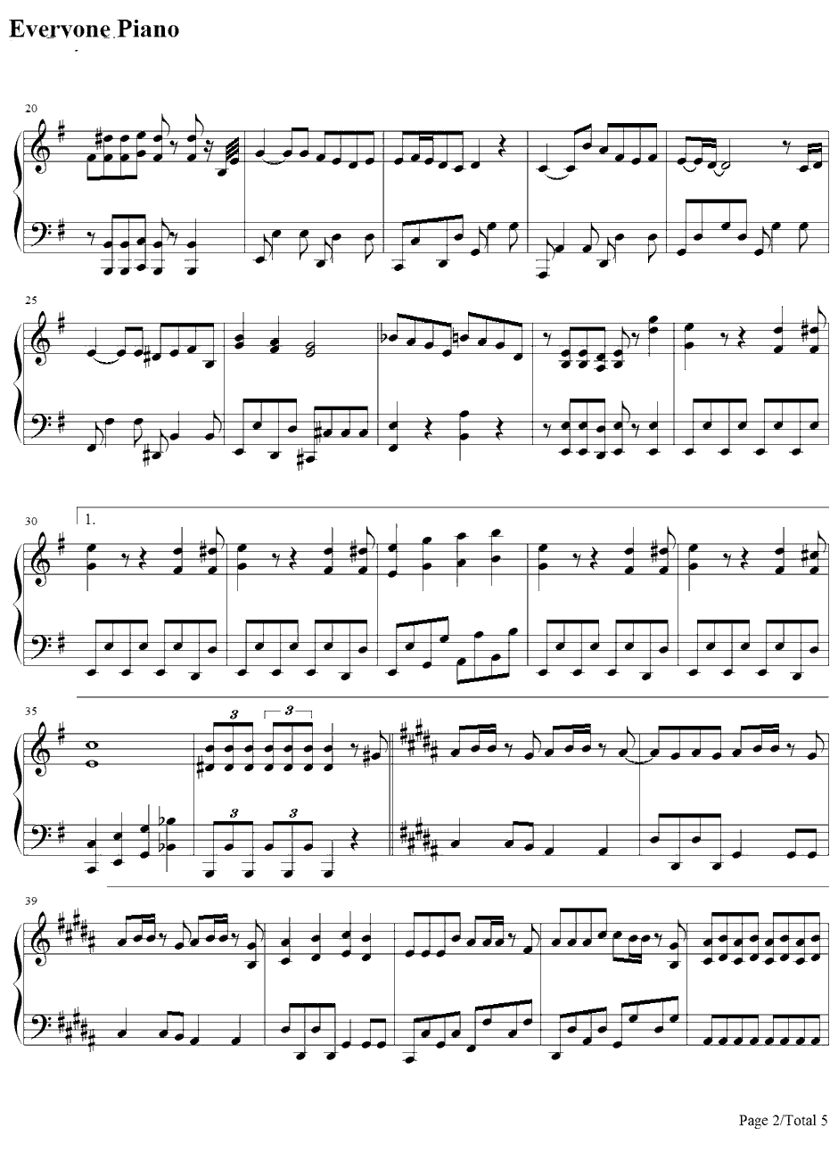 ワニとシャンプー钢琴谱-桃色幸运草Z-Double-J主题曲2