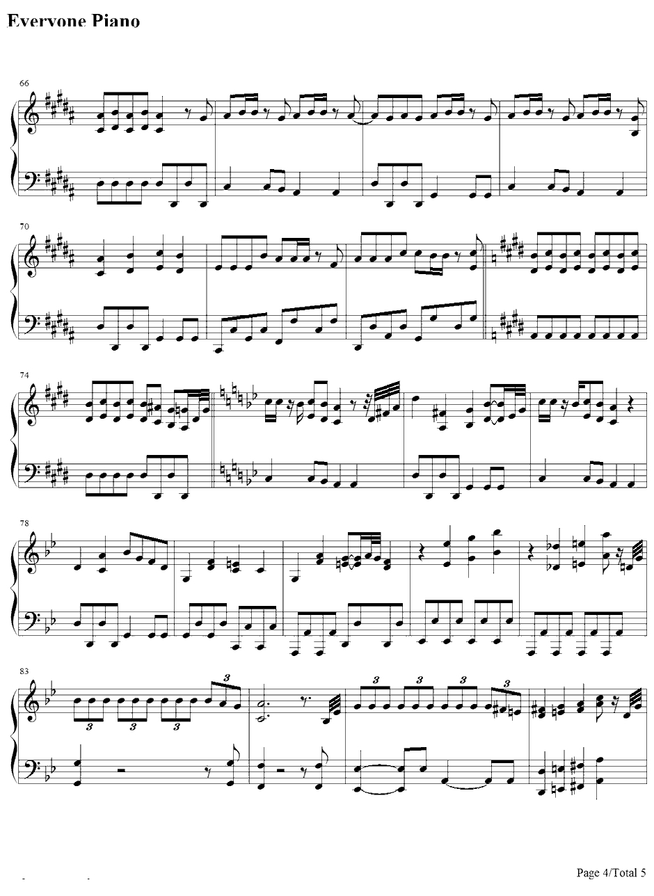 ワニとシャンプー钢琴谱-桃色幸运草Z-Double-J主题曲4