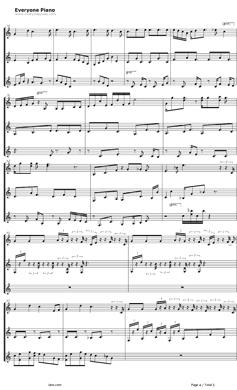 アイラビューアイニジュー伴奏钢琴谱-初音ミク4