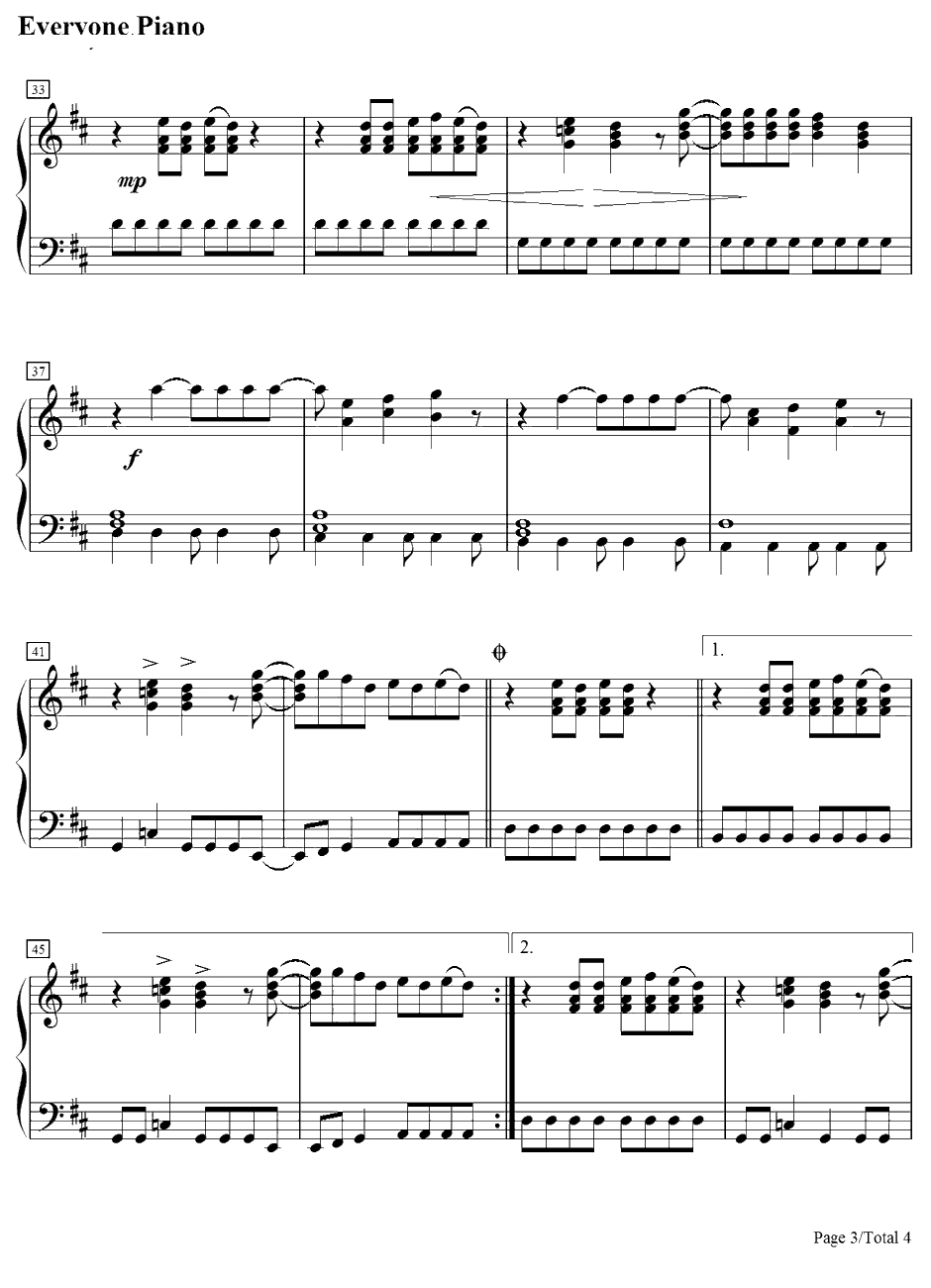 Mamma Mia钢琴谱-ABBA3