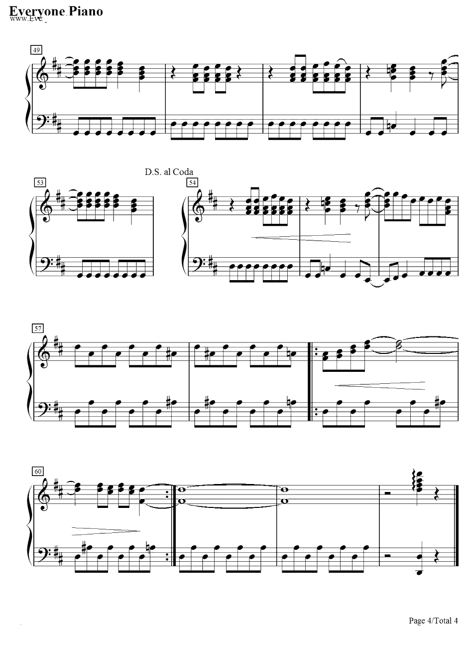 Mamma Mia钢琴谱-ABBA4