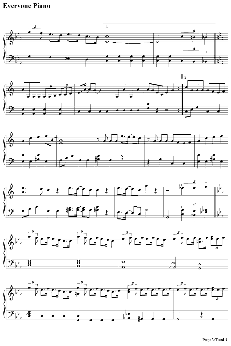 Endless Game钢琴谱-岚-家族游戏主题曲3