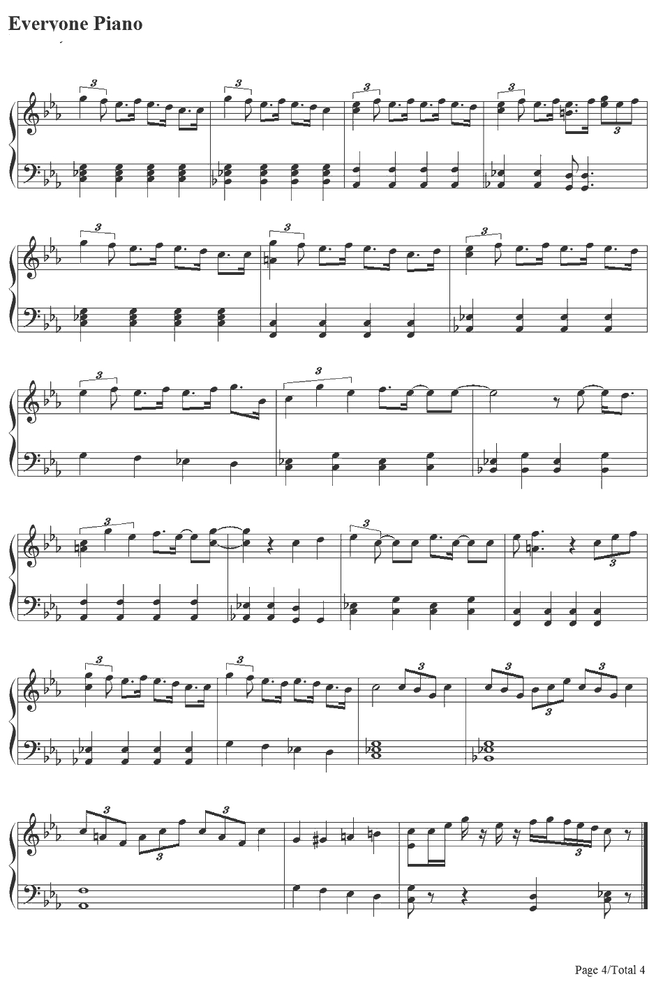 Endless Game钢琴谱-岚-家族游戏主题曲4