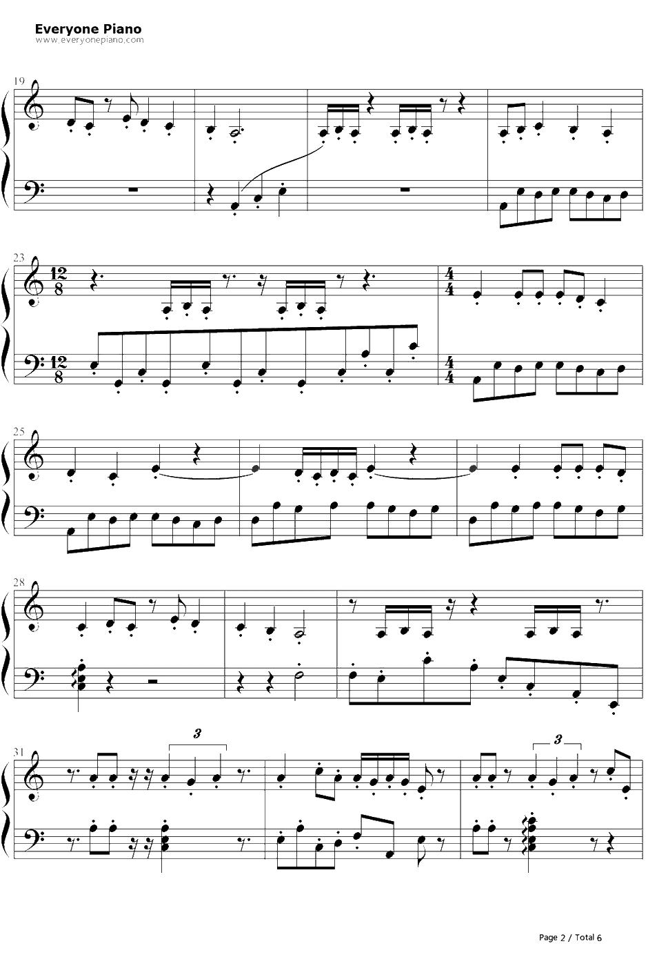 Billie Jean钢琴谱-迈克尔·杰克逊2