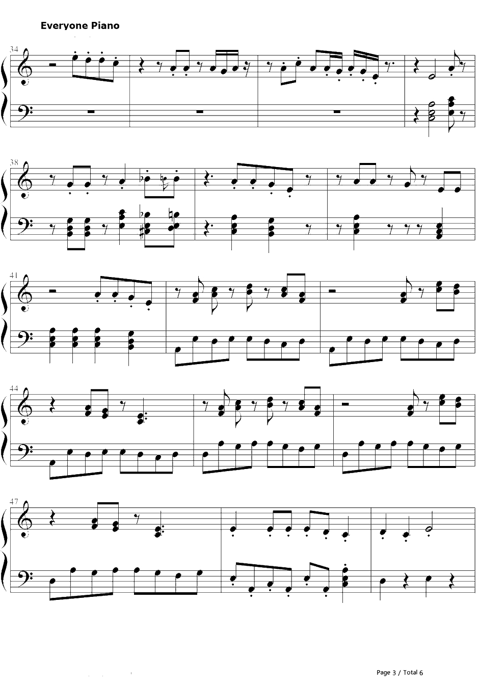 Billie Jean钢琴谱-迈克尔·杰克逊3