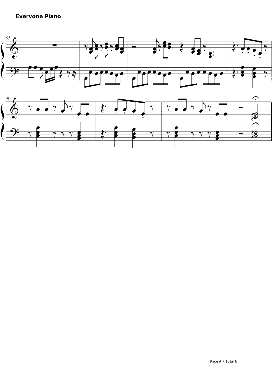 Billie Jean钢琴谱-迈克尔·杰克逊6