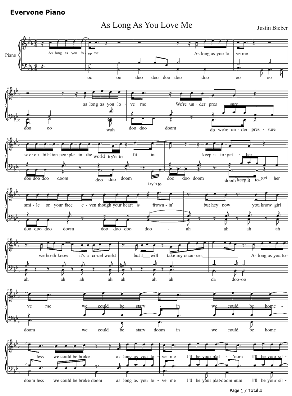 As Long as You Love Me钢琴谱-JustinBieber1