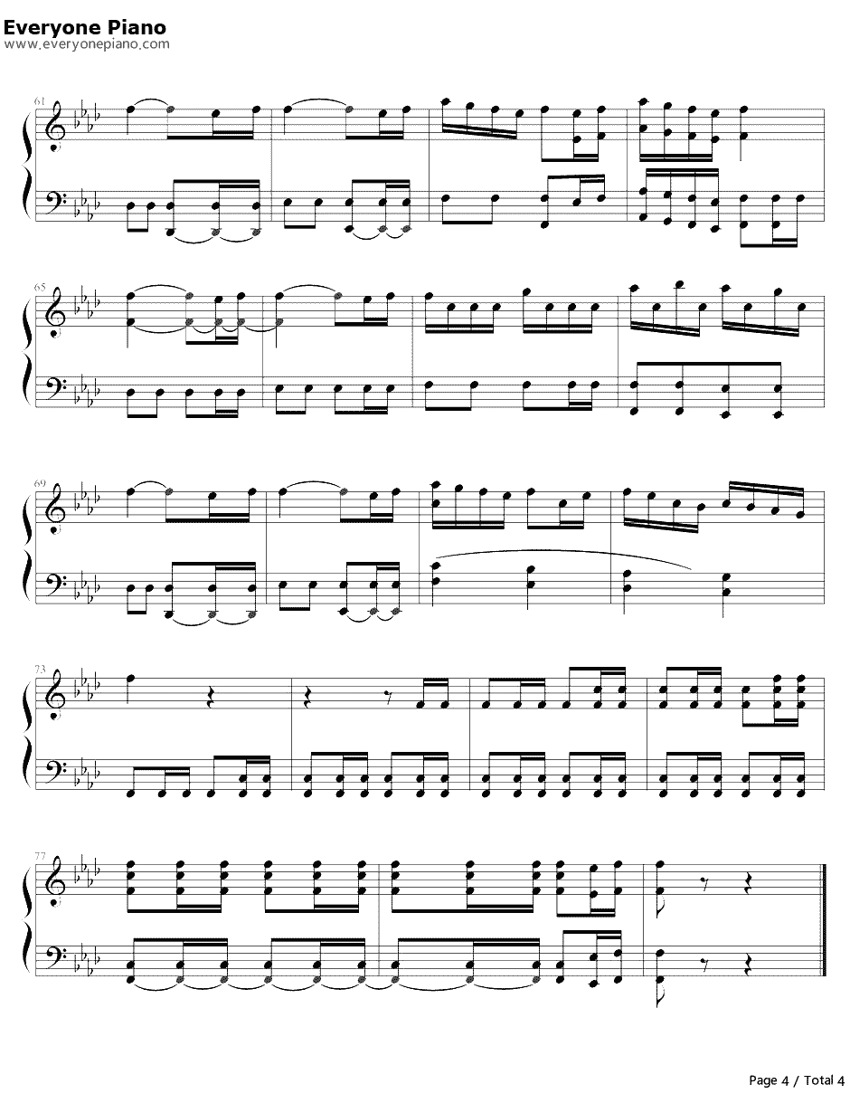 ツナ觉醒钢琴谱-未知-家庭教师插曲4