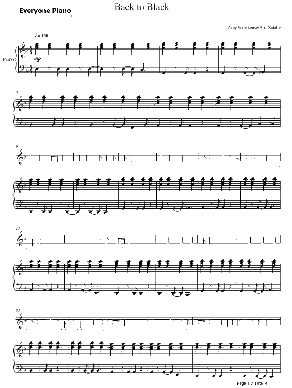 Back to Black钢琴谱-AmyWinehouse1