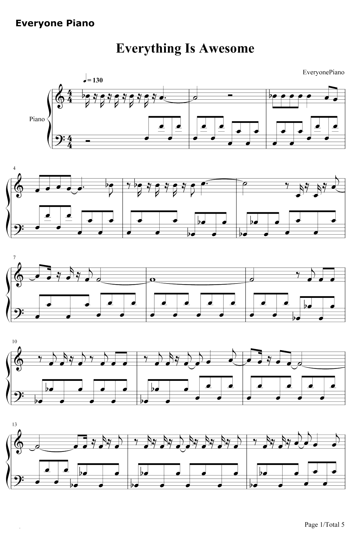 Every thing Is Awe some钢琴谱-TeganandSara1