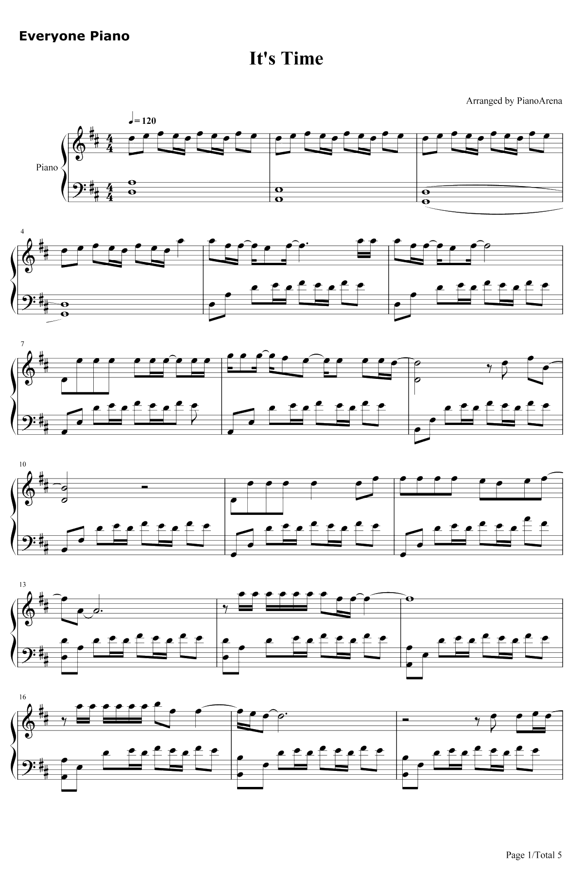 It's Time钢琴谱-ImagineDragons1