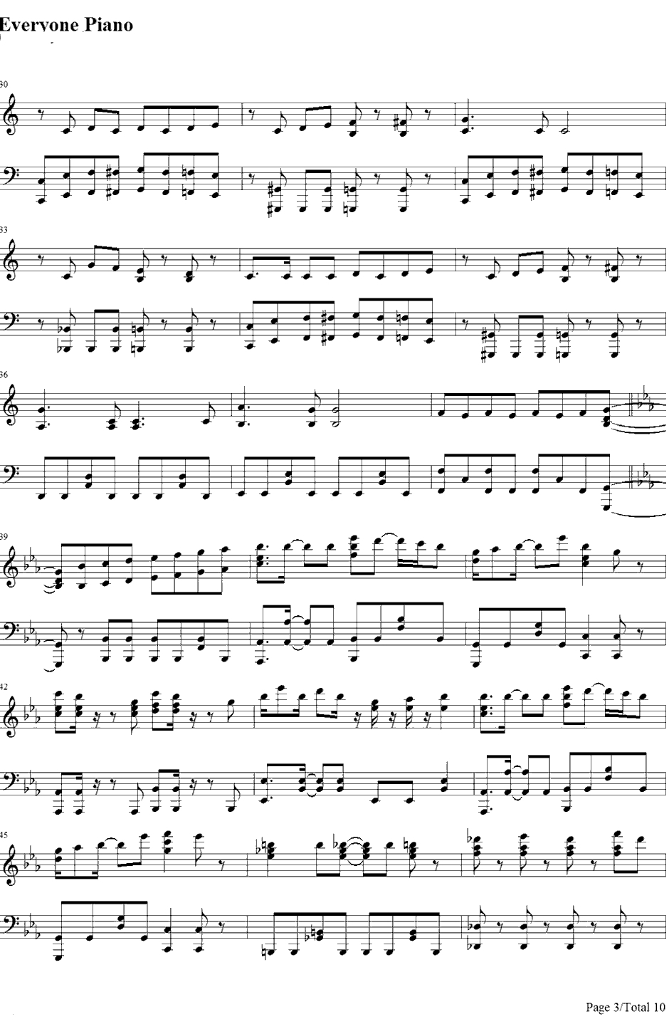 Utauyo! !MIRACLE钢琴谱-放学后茶会-K-ON!!后期主题曲3