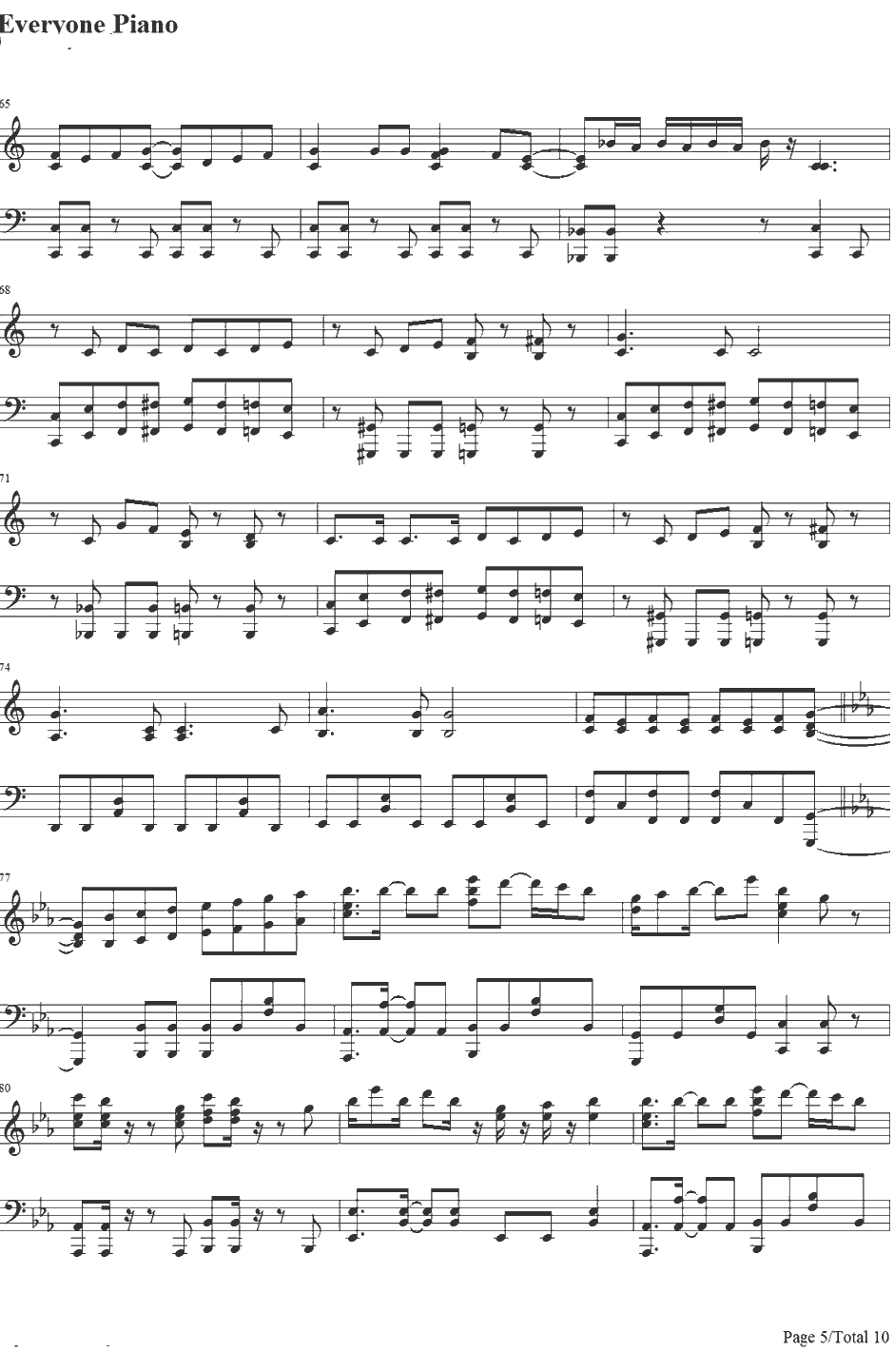 Utauyo! !MIRACLE钢琴谱-放学后茶会-K-ON!!后期主题曲5