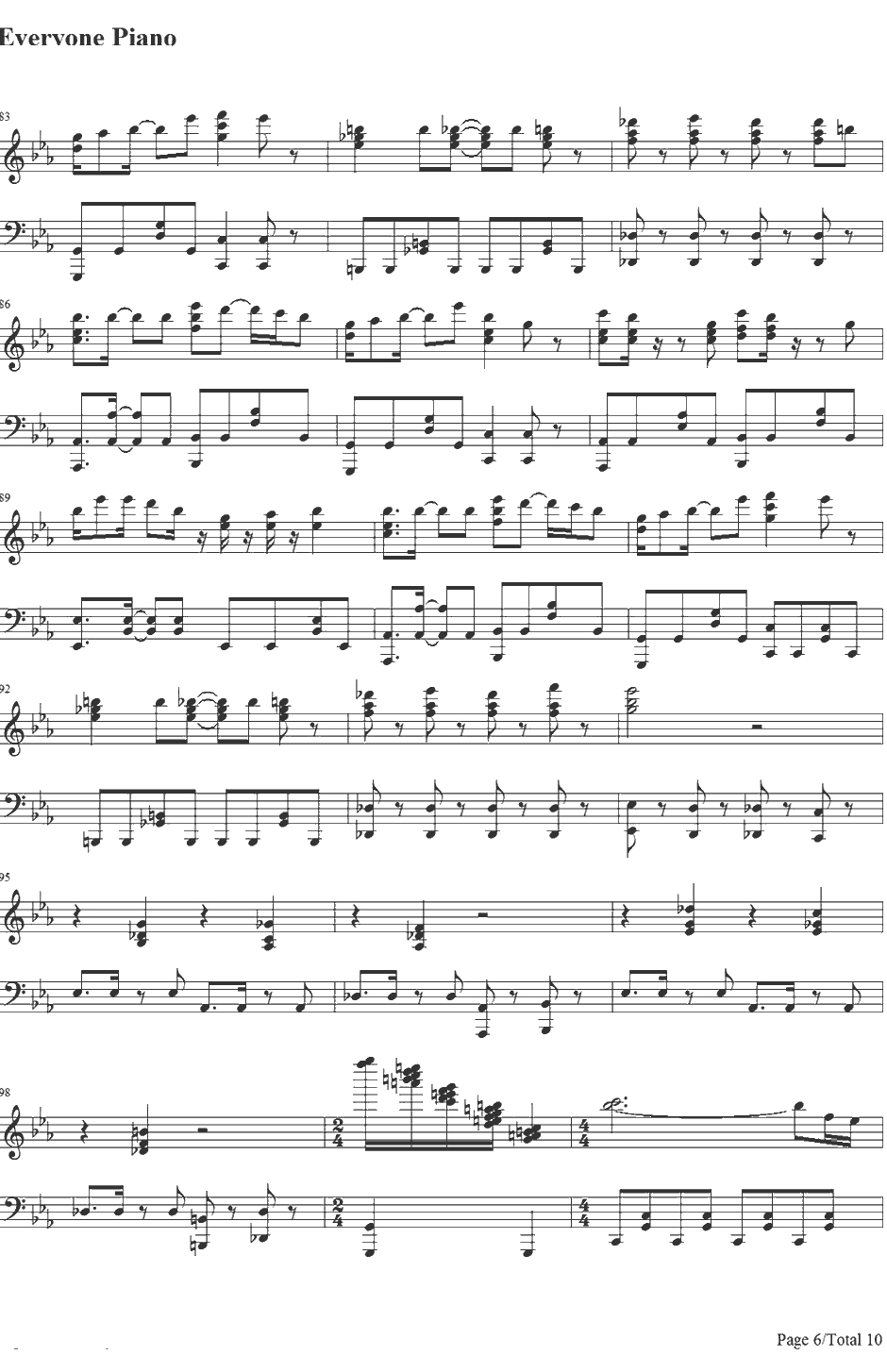 Utauyo! !MIRACLE钢琴谱-放学后茶会-K-ON!!后期主题曲6