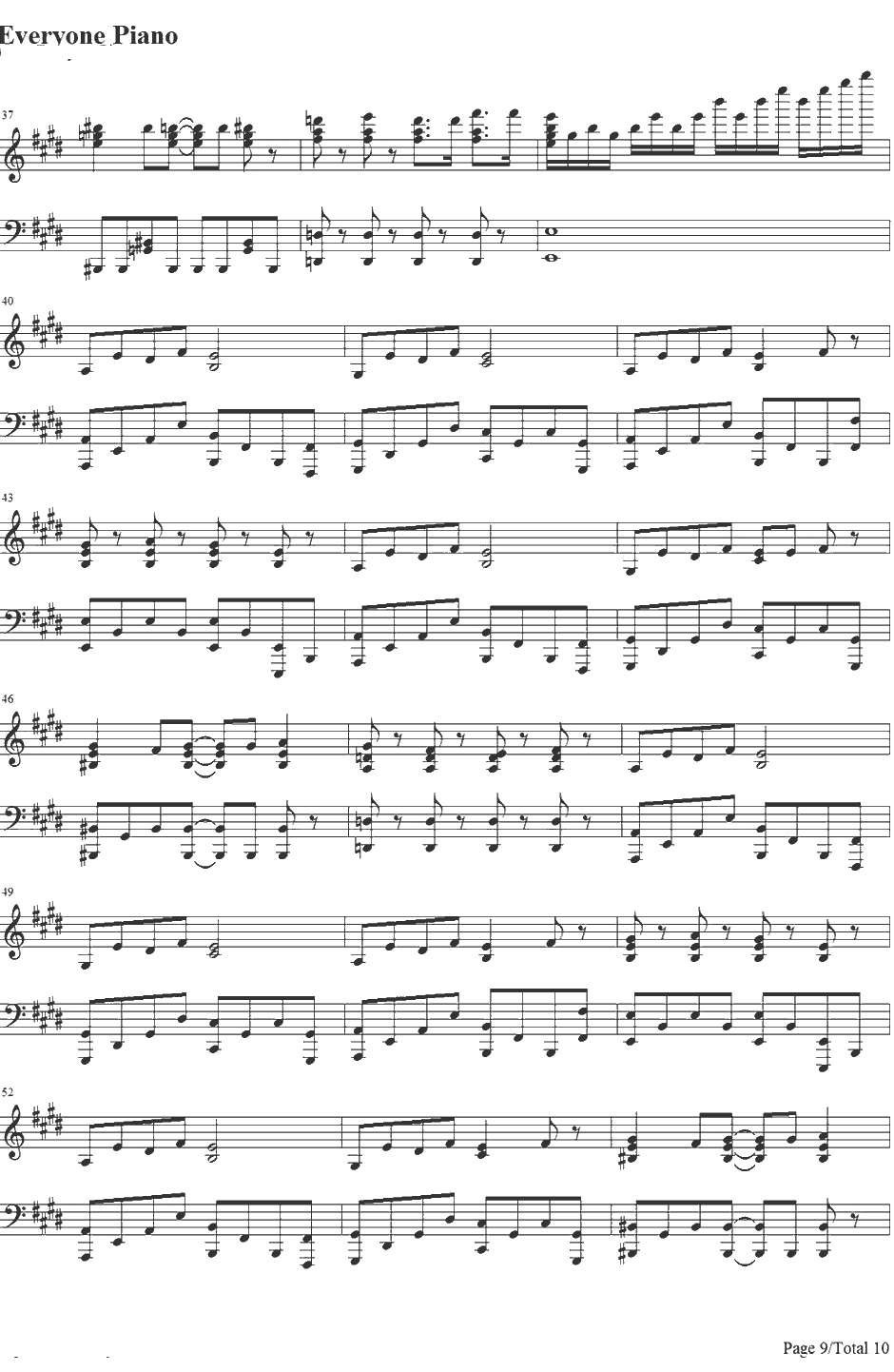 Utauyo! !MIRACLE钢琴谱-放学后茶会-K-ON!!后期主题曲9