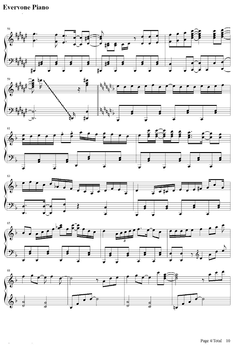 No Life Queen钢琴谱-东方Project-SOUNDHOLICMEETSTOHO~东方的幽々舞踏剧~4