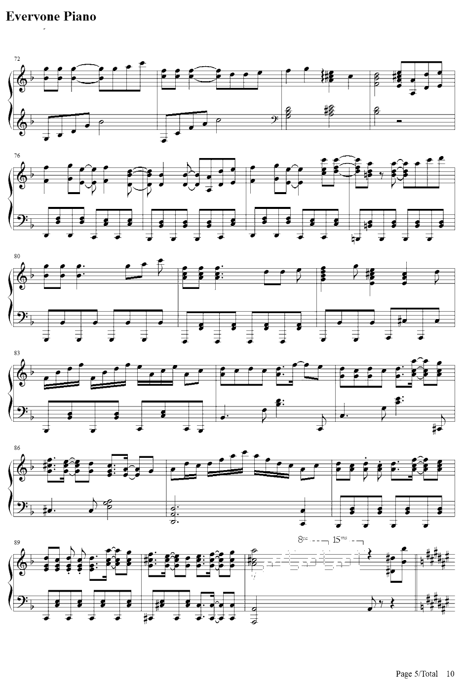 No Life Queen钢琴谱-东方Project-SOUNDHOLICMEETSTOHO~东方的幽々舞踏剧~5