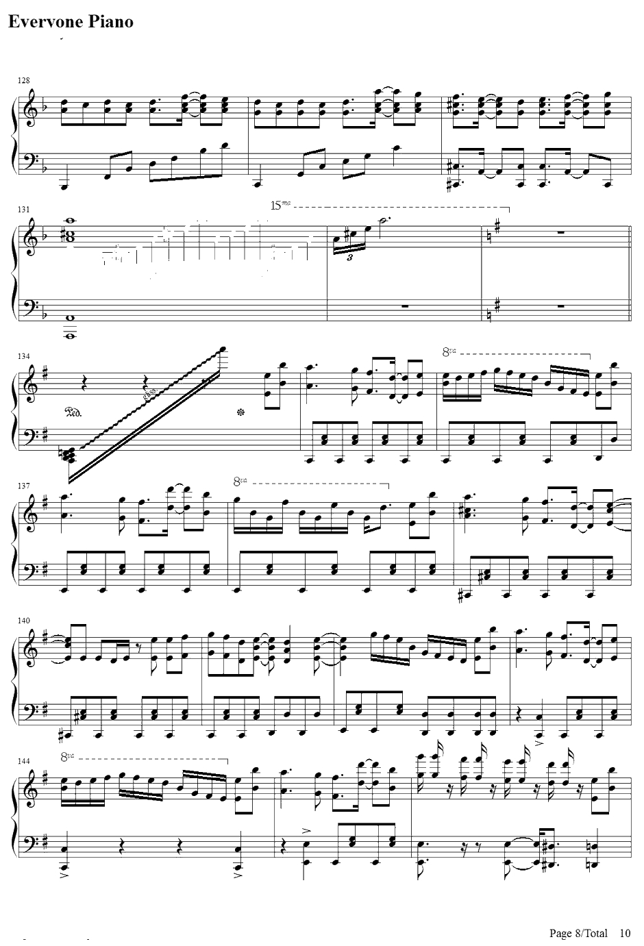 No Life Queen钢琴谱-东方Project-SOUNDHOLICMEETSTOHO~东方的幽々舞踏剧~8