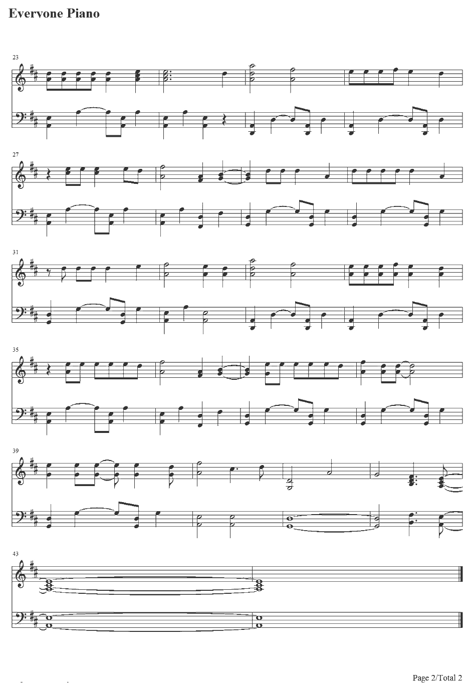 Diana钢琴谱-OneDirection单向组合2