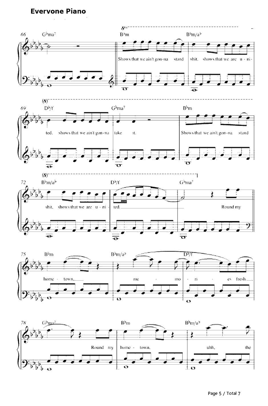 Home town Glory钢琴谱-Adele5