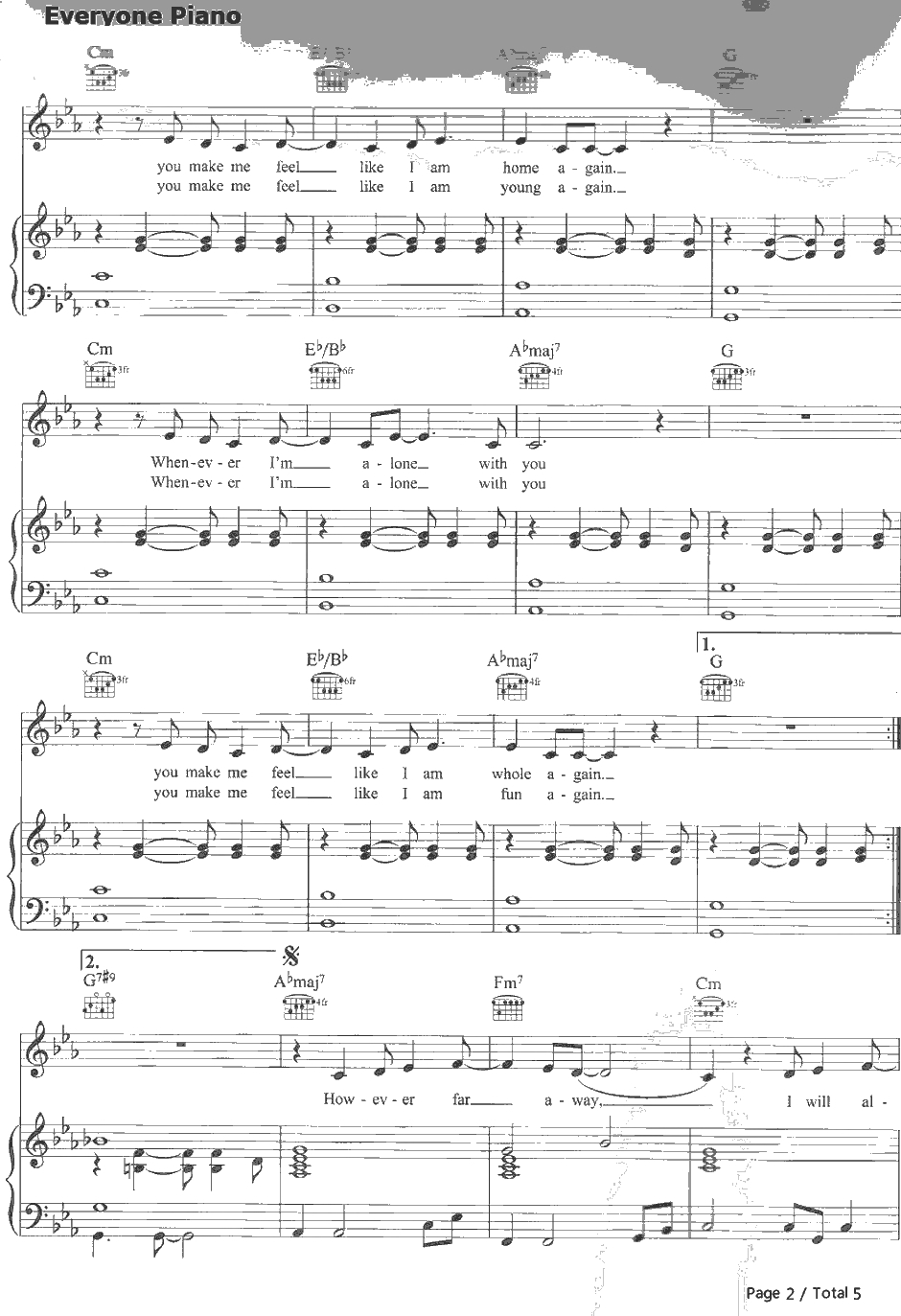 Lovesong钢琴谱-Adele2