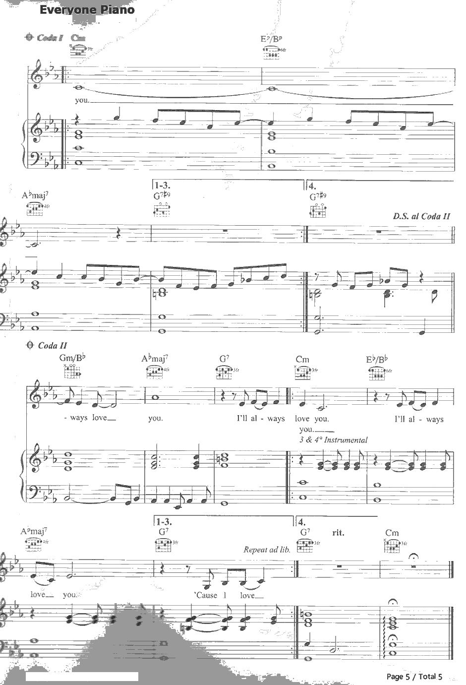 Lovesong钢琴谱-Adele5