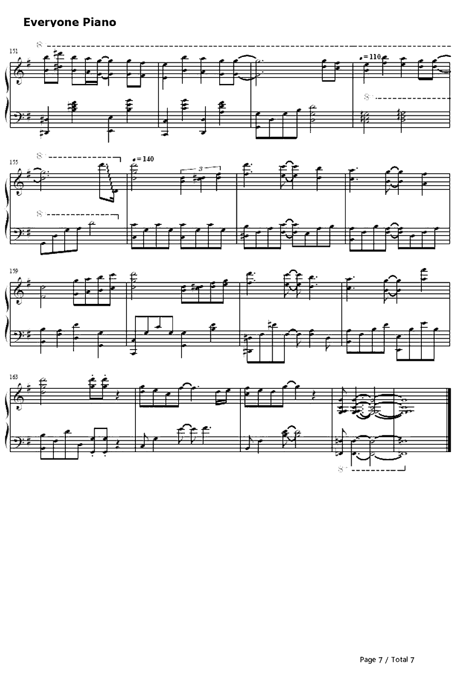 ハルウタ钢琴谱-生物股长-名侦探柯南第十一名王牌前锋主题曲7