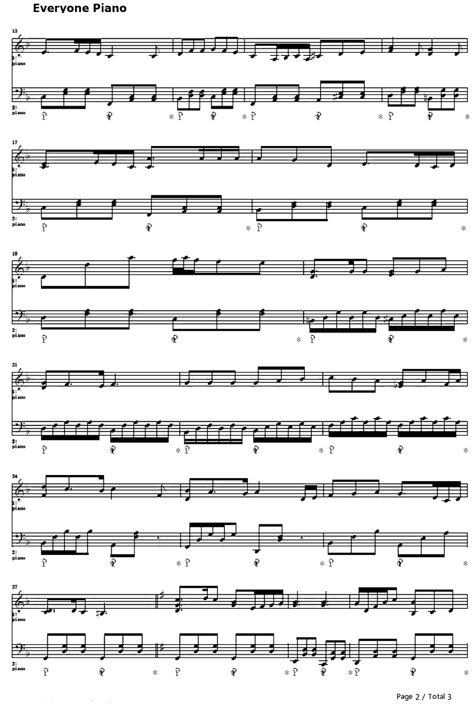 空へ…钢琴谱-笠原弘子-罗密欧的蓝天OP2