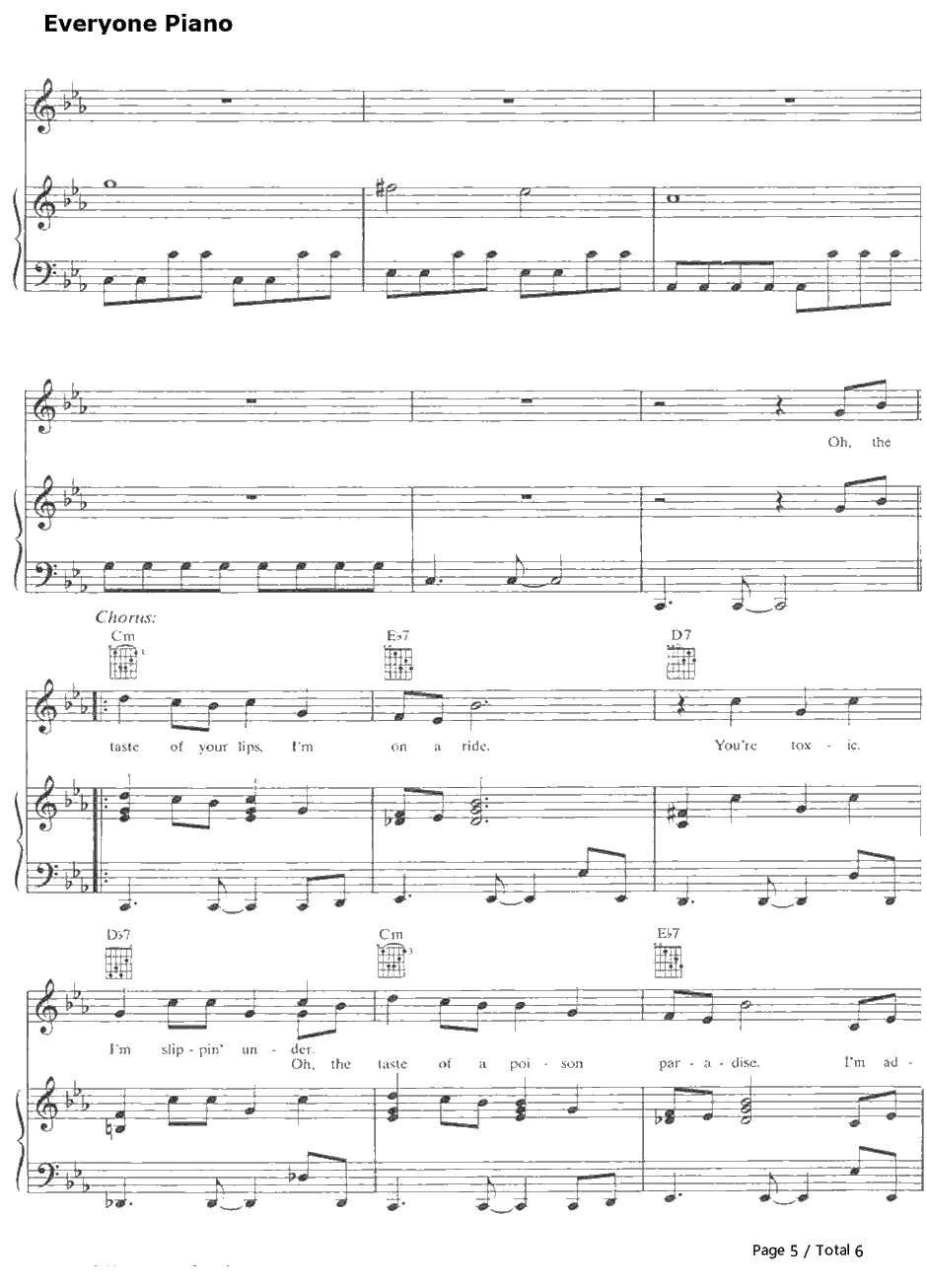 Toxic钢琴谱-BritneySpears5