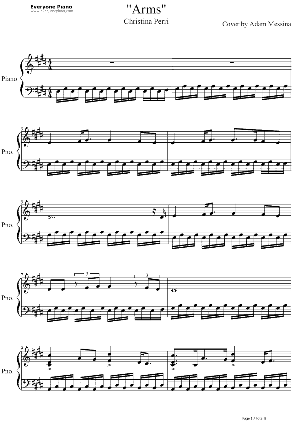 Arms钢琴谱-ChristinaPerri1
