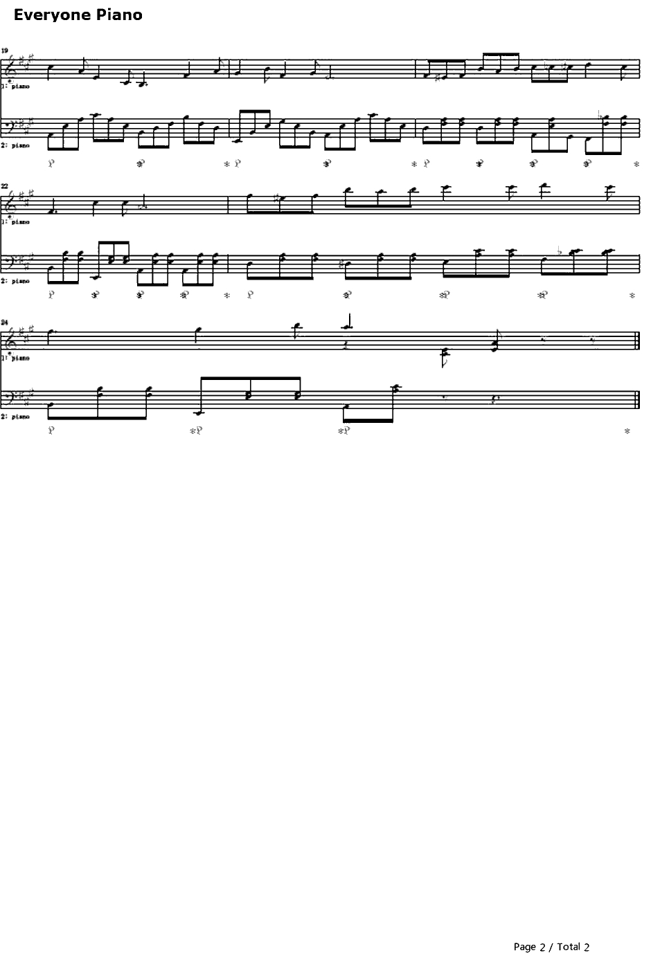 梦の世界へ钢琴谱-白鸟英美子-小肥肥一族OP12