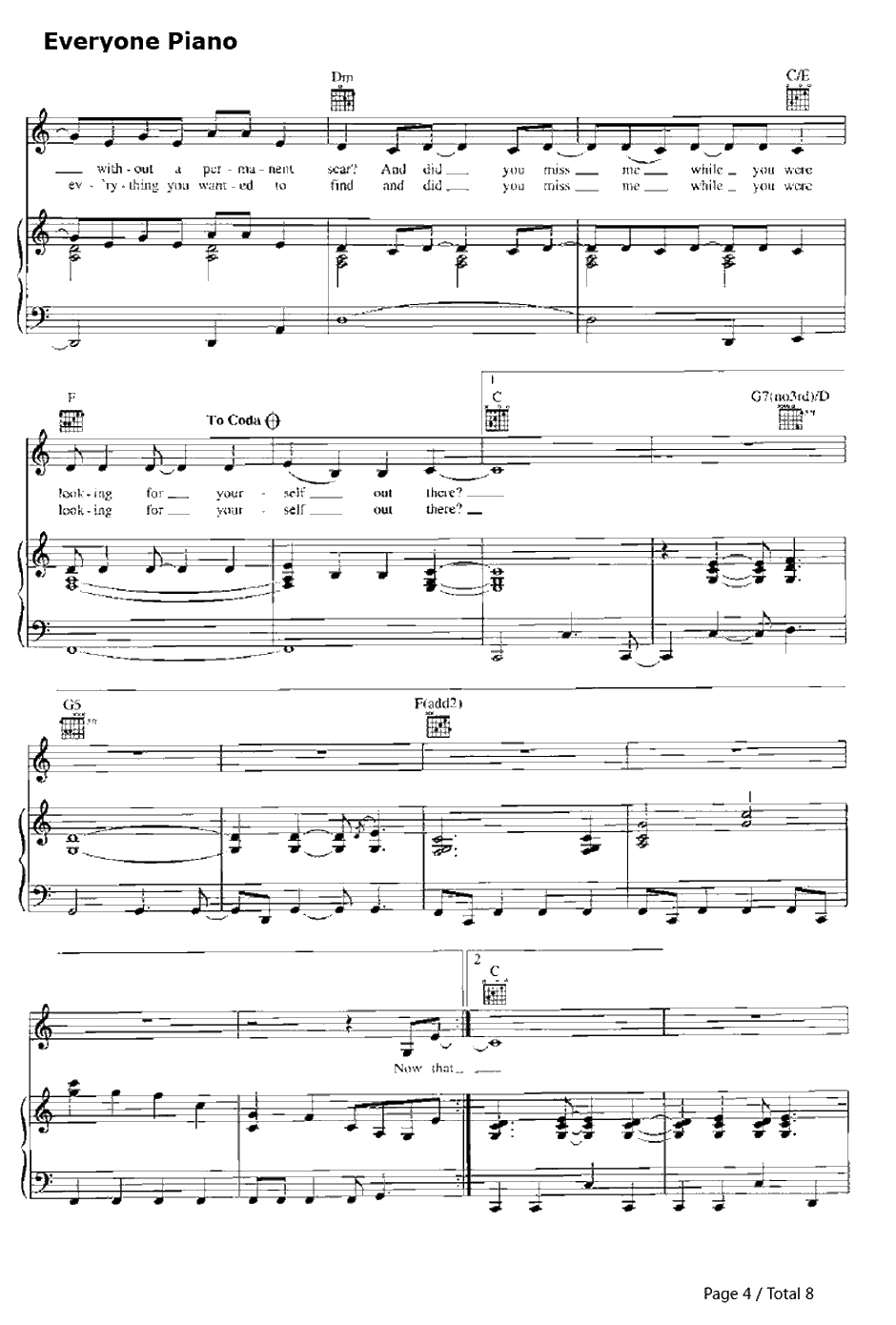 Drops of Jupiter(TellMe)钢琴谱-Train4